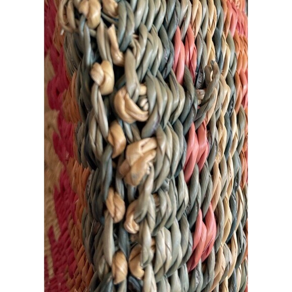 Nena & Co Ghana Hand Crafted Hand Dyed Elephant Grass Rattan Hobo Bag Multicolor - Picture 8 of 8